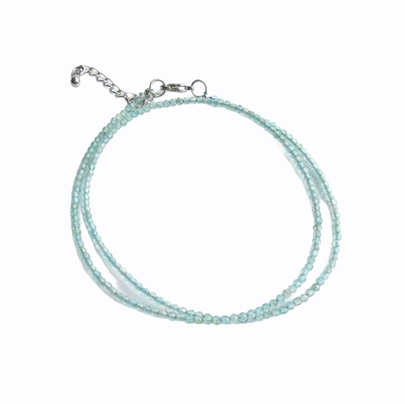 NWT Pale blue Angelite faceted choker necklace - Picture 3 of 3